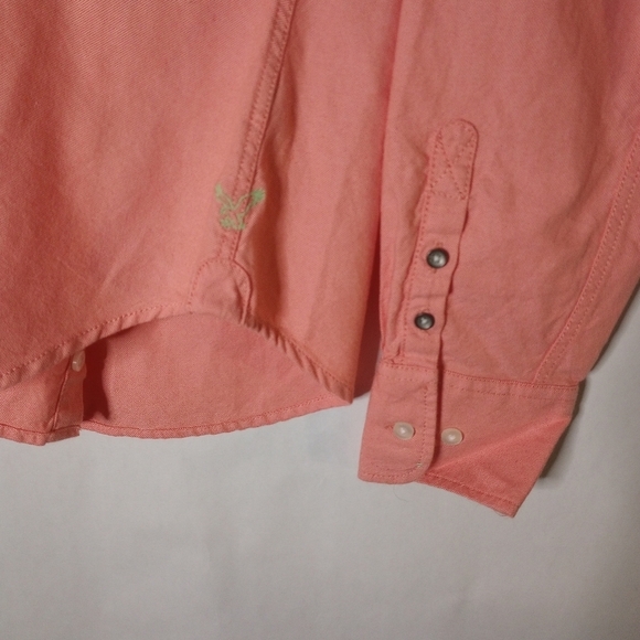 American Eagle coral button up size 4 - Picture 5 of 9